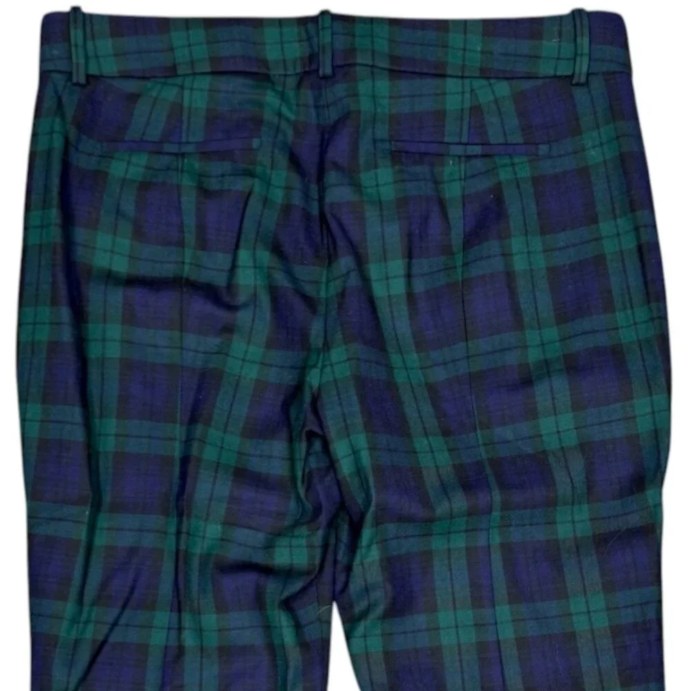 J.‎ CREW Women's EUC Cameron Black Watch Tartan Plaid Wool Crop Pant | Size 14